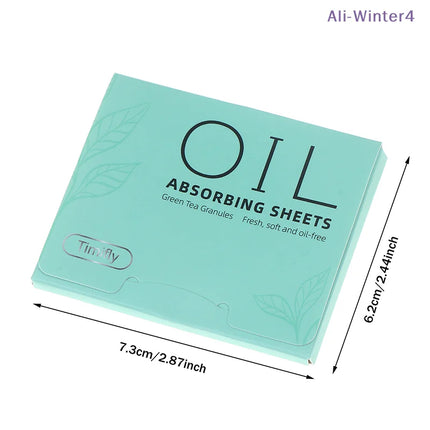 {Winter4} 100 Sheets/Box Oil-Absorbing Paper With Mirror & Puff Portable Oil-Holding Bamboo Charcoal Paper For Makeup