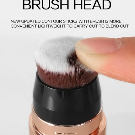 Double-head Face Bronzer Contour Stick Cream Makeup Light Dark Shadow Lasting Concealer Facial Brighten Contouring With Brush
