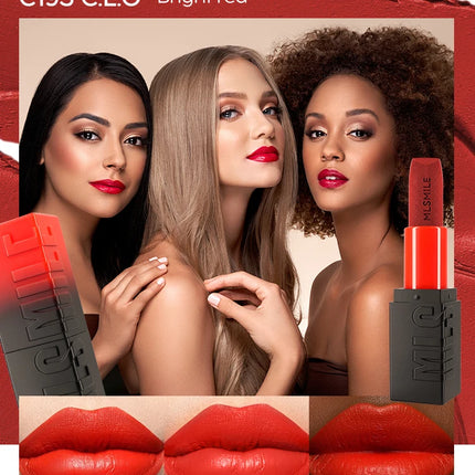 6-Color Embossed Matte Lipstick, Easy to Apply, Moisturizing and Natural Finish Long-Lasting Smooth Texture for Soft and Elegant