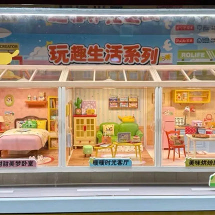 New arrival DWZ05 Fun Life Series Toys  Assembled Plastic Building Block DIY Miniature House