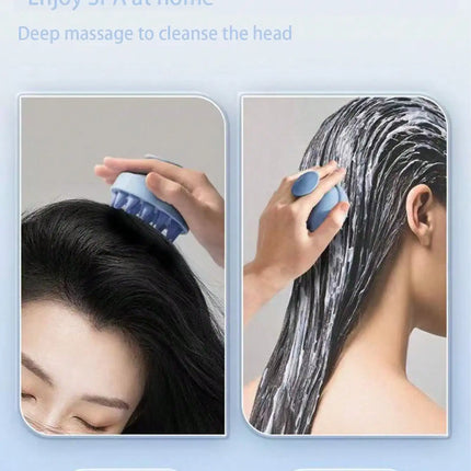 1PC Silicone Shampoo Brush Head for Scalp Massage Hair Washing Comb Bath Shower Body Massage Tool Hairdressing Salon Accessory