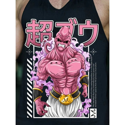 Dragon Ball Majin Buu Print Men's Gym Tank Top Fitness  Clothing Quick-drying Loose Sleeveless Shirt Men Sport Vest Dbz Top