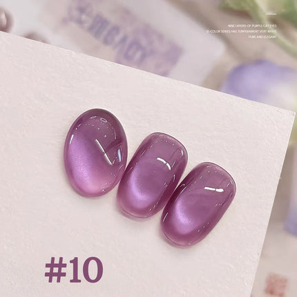 1-12pcs TC Popular Purple Cat Eye Nail Polish Gel Set UV Gel Soak Off Nail Magnetic Gel Polish Nail Art DlY For Salon At Home