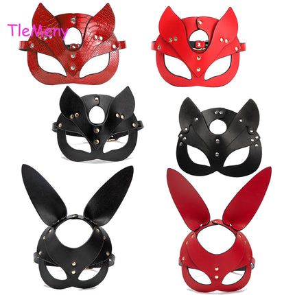 Sex Toys For Women Couples BDSM Bondage Mask Bunny Half Mask Party Cosplay Sexy Costume Slave Props SM Mask Adult Sex Products