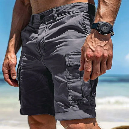 Men's Euro Multi-Pocket Cargo Shorts Men's New Summer Beach Casual Shorts Basketball Shorts Pants Short Pants Men Sweatpants