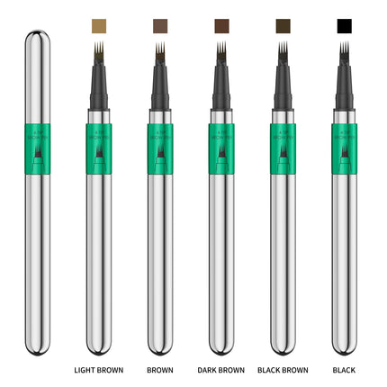 Hellokiss Waterproof Eyebrow Pen, Microblading Eyebrow Pencil With 4 Split Head, Natural Looking Brows Makeup ( 5 Colors)