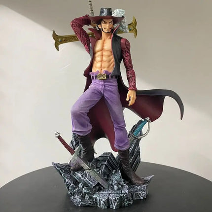 Lx One Piece Dracule Mihawk Shichibukai Swordsman Interchangeable Hands Anime Figure Collectible Model Desktop Decoration