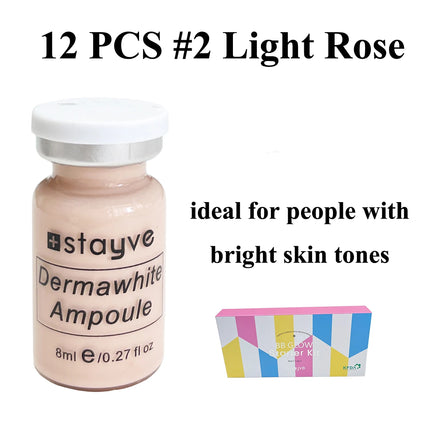 8ml Stayve BB Cream Hyaluronic Acid Facial Glow Serum Ampoule Essence Peptide Moisturizing Foundation Skin Rejuvenation Care