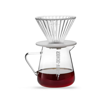 MHW-3BOMBER 600ml Coffee Server Glass Coffee Pot Heat Resistant Coffee Carafe for Pour Over Drip Coffee Brewing