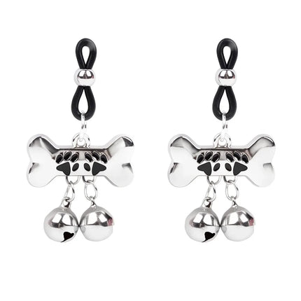 Puppy Bone Bell Nipple Clamps Sexy Adjustable Women's Nipple Clamps for Breast SM Small Bells Adult Novelty Flirting and Teasing