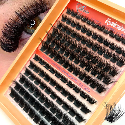 60D-200D 8D Fluffy Russian D Curl Dramatic Lash Extensions 0.07mm Cluster Lashes 8-16mm Mixed Length DIY Lashes