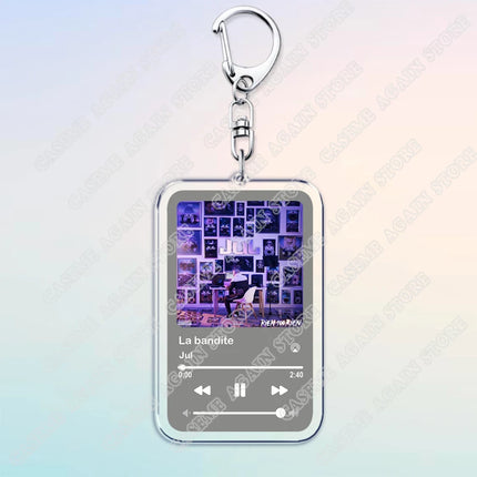 Popular French Rapper JUL Music Songs Keychains for Women Accessories Bag Oh Qu'elle Est Belle Code Keyings Jewelry Fans Gifts