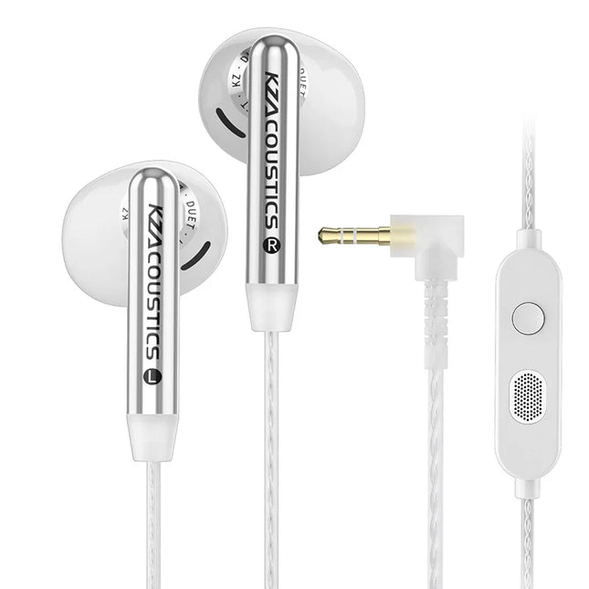 KZ Duet Dual Dynamic Driver HiFi Earphones Quad Core Bass Stereo Wired Earbuds Type C/3.5MM Wired Earphone With HD Dual Mic