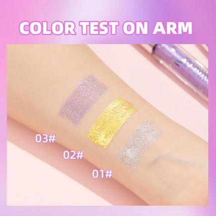 Halloween Sparkling Gold Diamond Mascara Glitter Pearlescent Small Metal Bar Waterproof Fast Dry Eyelash Curl Extension Makeups