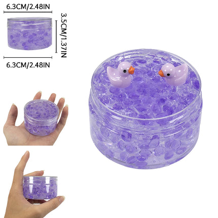 120ml Clear Beads Slime Kit with Duck Charms - Perfect Anti Stress Stretchy & Non-Sticky Crystal Slime Gift for Kids Teens
