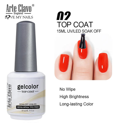Arte Clavo Red Color Series Nail Polish UV Soak Off Varnish 15ml Manicure Nail Art Long-lasting Hema Tpo Free Gel Nail Polish