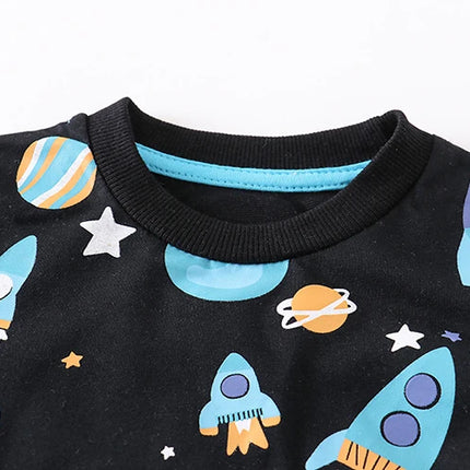Little maven Kids Clothes Children's Clothing Baby Boys Spring New Autumn Cartoon Space Rocket Infants Sweatshirts