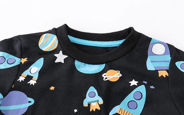 Little maven Kids Clothes Children's Clothing Baby Boys Spring New Autumn Cartoon Space Rocket Infants Sweatshirts