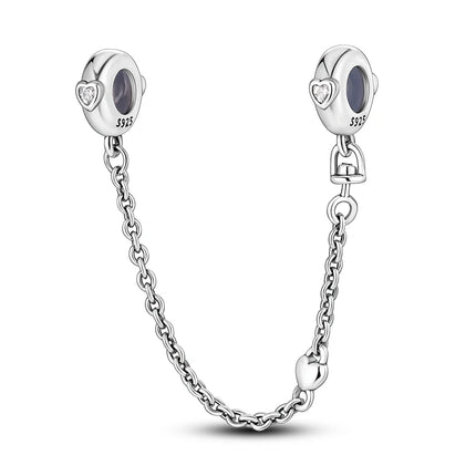 925 Silver Clasp Clip Spacer Stopper Beads Charms & Safety Chain  Clasp Charm Bead Fit Original Bracelet DIY Jewelry