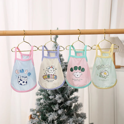 Cat and dog summer cool and breathable suspender pet ice silk cool clothes cool and cool feeling cat and dog clothes
