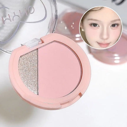 2 Color Blush Matte Shiny Natural Cheek Color Brightening Face Waterproof Facial Contouring Makeup Blusher Powder Rouge Makeup