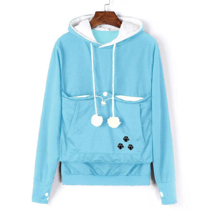 Cat Lovers Hoodies Pouch Dog Pet Hoodies For Casual Kangaroo Pet Paw Pullovers Cuddle Pouch Sweatshirt Pocket Animal Ear Hooded