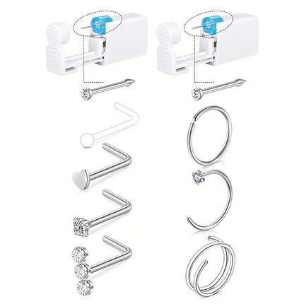 20g Nose Piercing Kit Nose Ring Piercing Kit Self Piercing Nose Piercing Kit With Nose Rings Disposable Nose Piercing Gun Kit