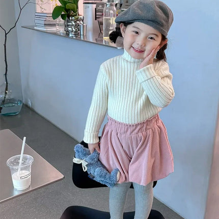 High Neck Baby Sweaters Autumn Winter Kids Boys Girls Long Sleeve Pure Color Knit Sweater Baby Kids Boys Girls Pullover Sweaters