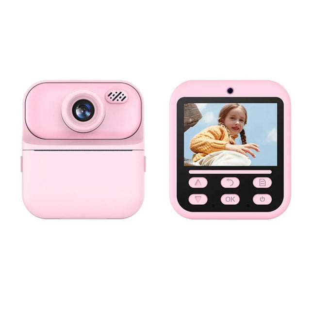 24 Inch HD Screen Thermal Print Camera Dual Lens with Print Paper Mini Instant Print Toys With Hanging Straps