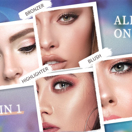 CATKIN Eyeshadow Blush Full Face Matte Shimmer Glitter High Pigmented Face Highlighter Shading Powder