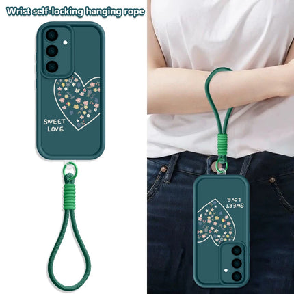 Sweet Love Hearts Lanyard Phone Case For Samsung Galaxy S25 S24 FE S23 S22 Ultra S25 Edge A56 A16 A17 A26 A55 A15 A54 5G Cover