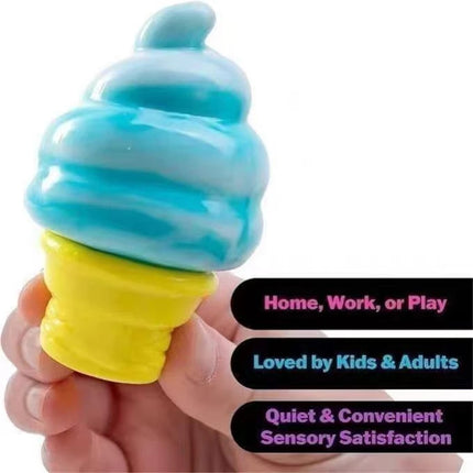Needoh Nice Cream Cone Reliever Fidget Toy Sensory Stress Anxiety Calm Down ADHD Non-toxic Squeeze Stretch Toy for Kids Adults