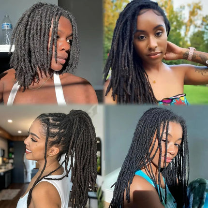 6-20inch 0.6cm Regular Loc Extension Human Hair 50 Strands Full Handmade 100% Human Hair Loc Dreadlock Extension for Men Women