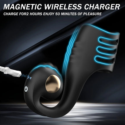 Penis Ring Vibrator Cock Ring Sleeve Snail-Shaped 10 Modes Remote Control Penis Sleeve Clit G-Spot Vibrators Sex Toys for Man