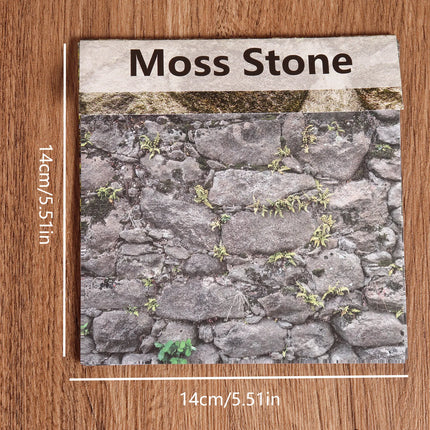 12sheets Stone Wall Landscape Background Large Size Self-adhesive Scrapbook Sticker, for Background Pad, Scrapbooking Supplies