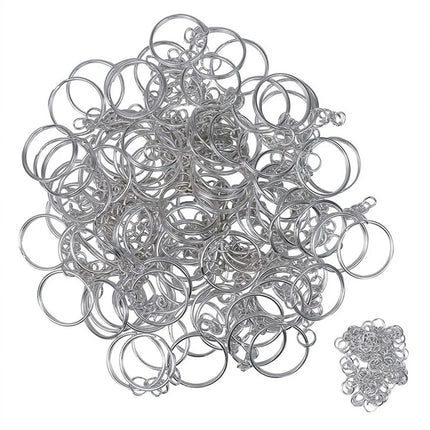 30pcs/pack Silver Color Keyring Keychain Split Key Ring with Chain Climbing Buckles Carabiner Keychain Rings Accessories