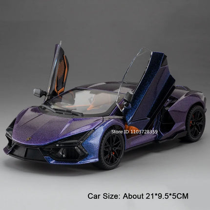 1:24 Countach LP500S REVUELTO Model Toy Supercar Alloy Diecast Sound Light Pull Back Doors Opened Mini Sports Car for Kids Gifts