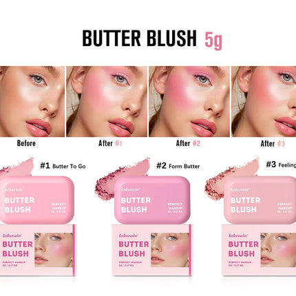 Lakerain Butter Blush Sweat-proof Waterproof Long-lasting Makeup Effect Brightening Even Skin Tones Face Contouring Cosmetics