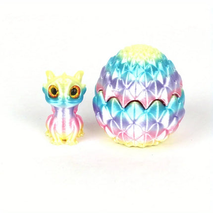 3D Printed Multi-Color Dinosaur Egg Set with Flip Lid - Unique Creative Desktop Decoration Gift Idea