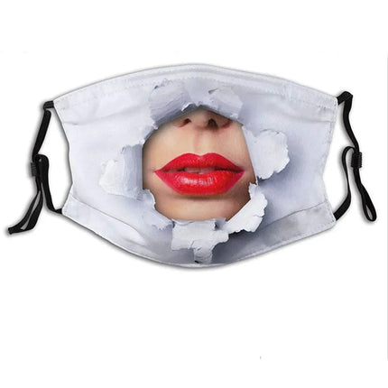 Personalized Social Funny 3D Facial Expression Masks Women Men Prom Party Ride Breathable Mouth Face Mask Creative Printed Masks