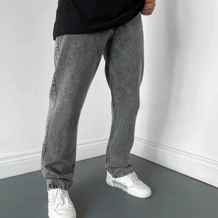 2025 New Business Men's Jeans Casual Straight Stretch Fashion Classic Blue Black Work Denim Trousers Male Brand Clothing S-3XL