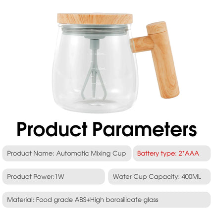 Self Stirring Coffee Cup Electric Stirring Mug 400ml Self Mixing Mug Glass Waterproof Automatic Electric Protein Powder Mix Cup