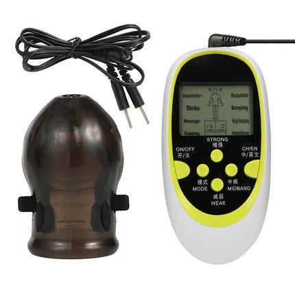 Male Electro Shock Penis Glans Trainer Cock Ring E-stim Orgasm Medical Sleeve Time Delayed Ejaculation Masturbator Sex Toys BDSM