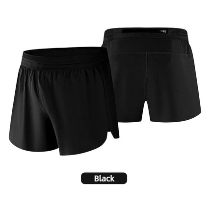 Mens Ice Silk Double Deck Shorts Quick Dry Solid Color Running Fitness Sports Casual Jogging  Summer Breathable Sweatpants Short