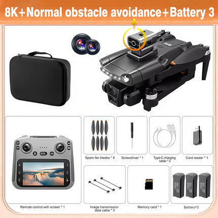 For Genuine V198MAX GPS Drone 8K Professional Camera Aerial FPV Brush Laser Obstacle with Large Screen Remote Control Folding RC