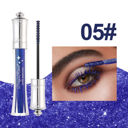 Purple Gold Diamond Mascara Shining Sequins Sweat Proof Glitter Eyelashes Quick Dry Lasting Curling Thick Mascara Shimmer Makeup