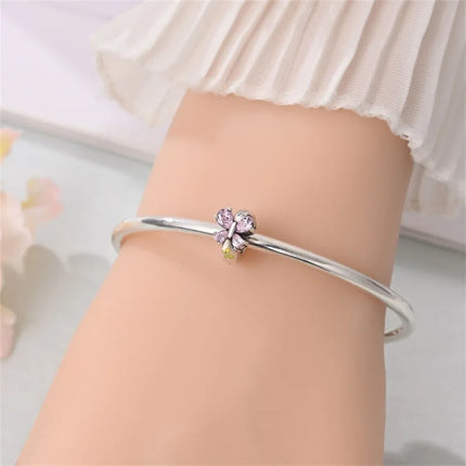 Original 925 Sterling Silver Charms Beads Cute Mushroom Unicorn Love Wings Pearl Charm for Bracelet Pendant Woman Girl Jewelry