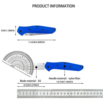 Multi-Functional BM 940 Pocket Folding Knife D2 Steel Blade Nylon Fiber Handle Camping Fishing Everyday Carry Outdoor Tool