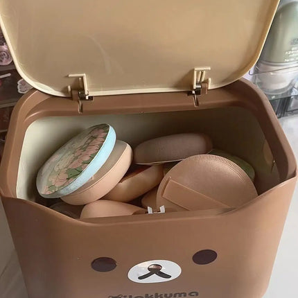 Cartoon Rilakkuma Storage Basket Garbage Desktop Storage Box Desktop Organizing Box Desktop Cartoon Organizing Box Cute Gifts