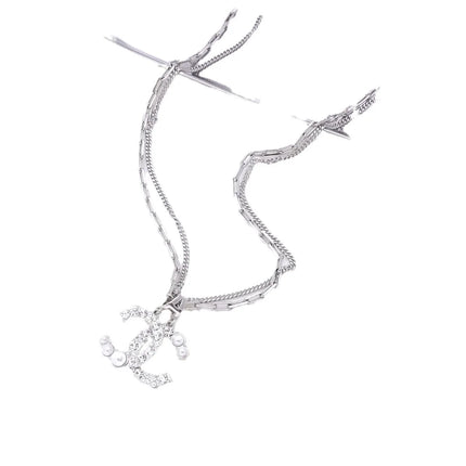 Luxurious Letter Necklace Pearl Dot Sweater Chain Elegant Style Fashion Commute Light Luxury Trend Autumn Winter Jewelry